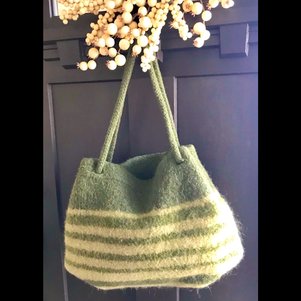 Felted Wool Drawstring Bag